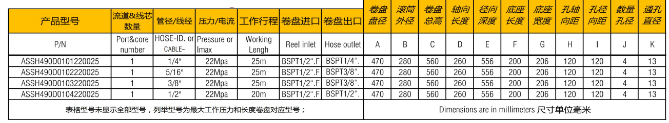 ASSH490D自動伸縮卷管器氣鼓參數